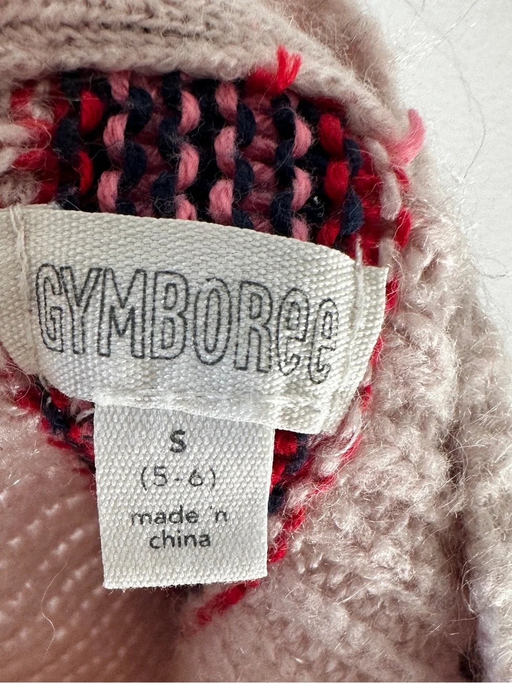 Gymboree Pink Cardigan Sweater with Red, Pink, & Navy Blue Stripes Kid Girl
